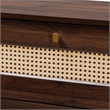Baxton Studio Jenibelle 5-Drawer Wood Chest with Rounded Corners in Brown