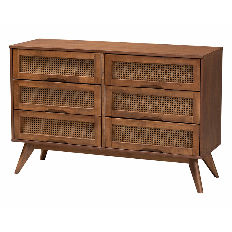 Baxton Studio Demeter Walnut Brown Finished Wood Queen Size 5-Piece Bedroom Set