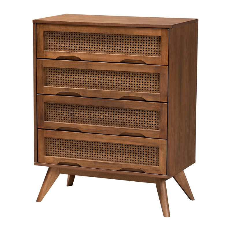 Baxton Studio Demeter Walnut Brown Finished Wood King Size 5-Piece Bedroom Set