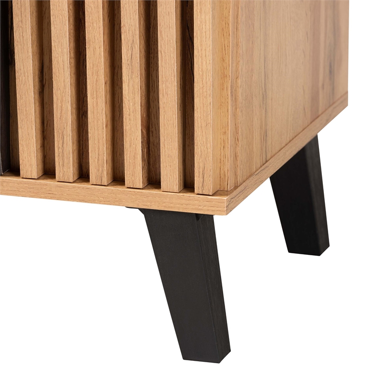 Baxton Studio Bergen Two-Tone Espresso and Brown Wood 2-Door Storage Cabinet