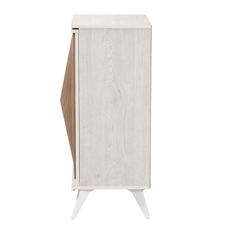Baxton Studio Simona Light Gray and Brown Wood 2-Door Storage Cabinet