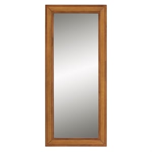 Baxton Studio Rowanne Walnut Brown Rubberwood and Rattan Frame Wall Mirror