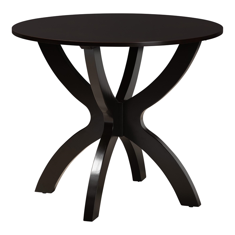 Baxton Studio April Sand Fabric and Dark Brown Finished Wood 5-Piece Dining Set