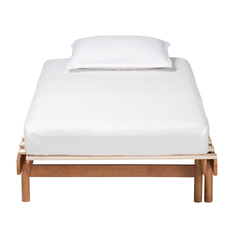 Baxton Studio Bolivia Walnut Brown Wood Expandable Twin to King Bed Frame