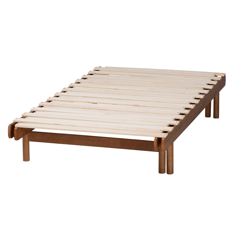 Baxton Studio Bolivia Walnut Brown Wood Expandable Twin to King Bed Frame