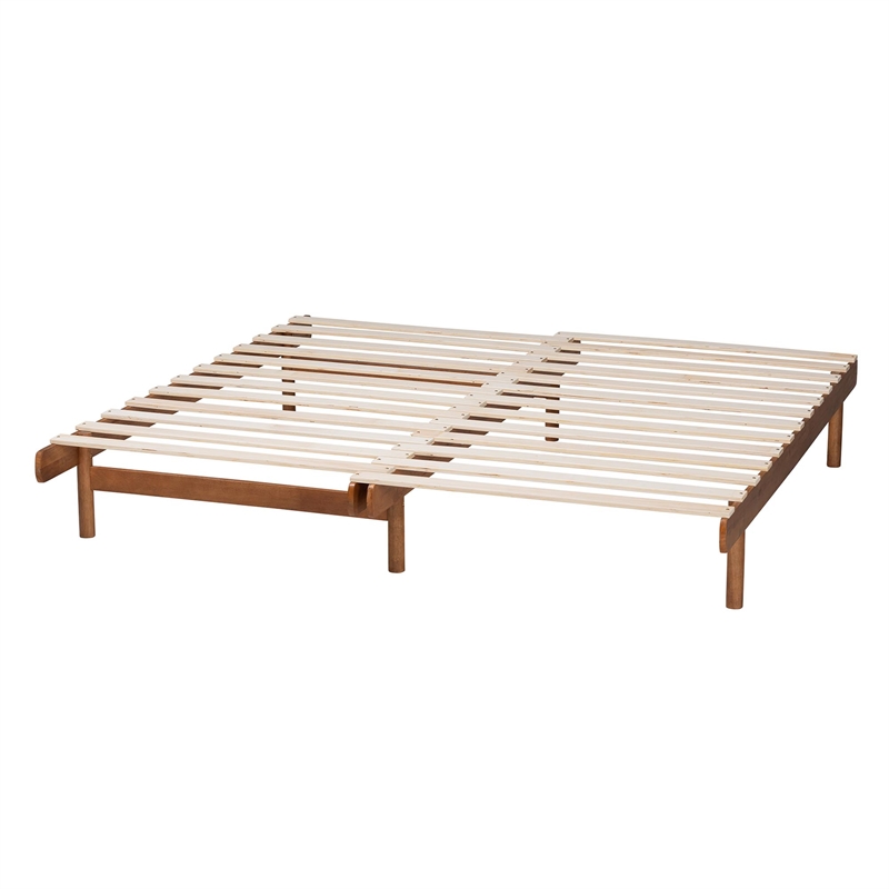 Baxton Studio Bolivia Walnut Brown Wood Expandable Twin to King Bed Frame