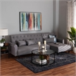 Baxton Studio Chesterfield Slate Gray Fabric Upholstered Convertible Sofa
