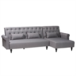 Baxton Studio Chesterfield Slate Gray Fabric Upholstered Convertible Sofa