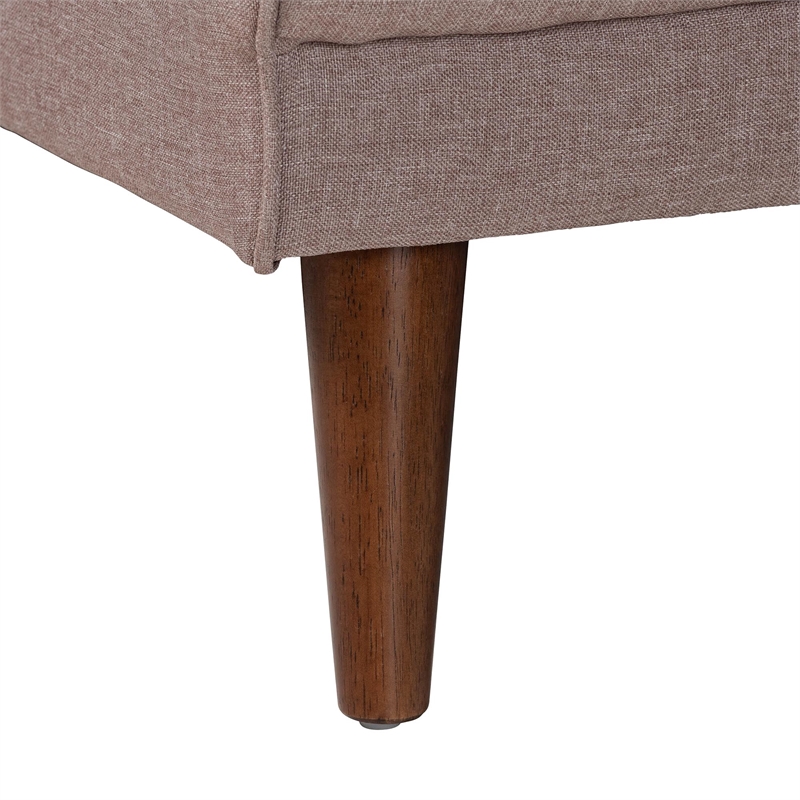 Baxton Studio Claire Clay Fabric Upholstered Convertible Sleeper Sofa