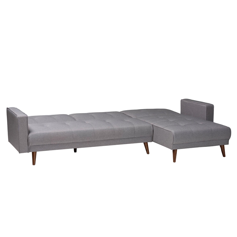 Baxton Studio Claire Slate Fabric Upholstered Convertible Sleeper Sofa
