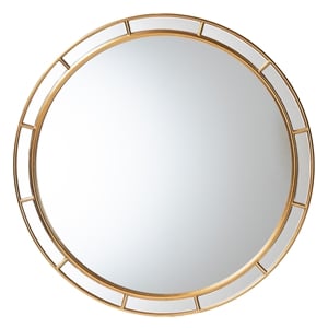 Baxton Studio Ulvi Antique Goldleaf Round Accent Mirror