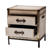 Baxton Studio Laura Vintage White Canvas 2-Drawer End Table Trunk