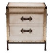 Baxton Studio Laura Vintage White Canvas 2-Drawer End Table Trunk