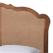 Baxton Studio Aithan Walnut Brown Wood and Rattan Queen Size Platform Bed