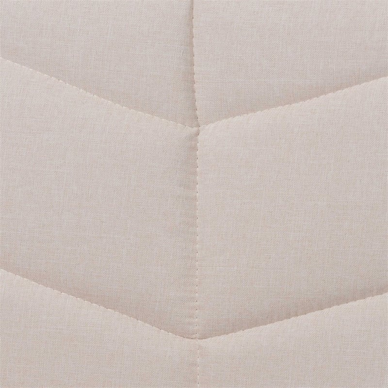 Baxton Studio Adriano Beige Fabric and Black Wood Queen Size Bed with Tables