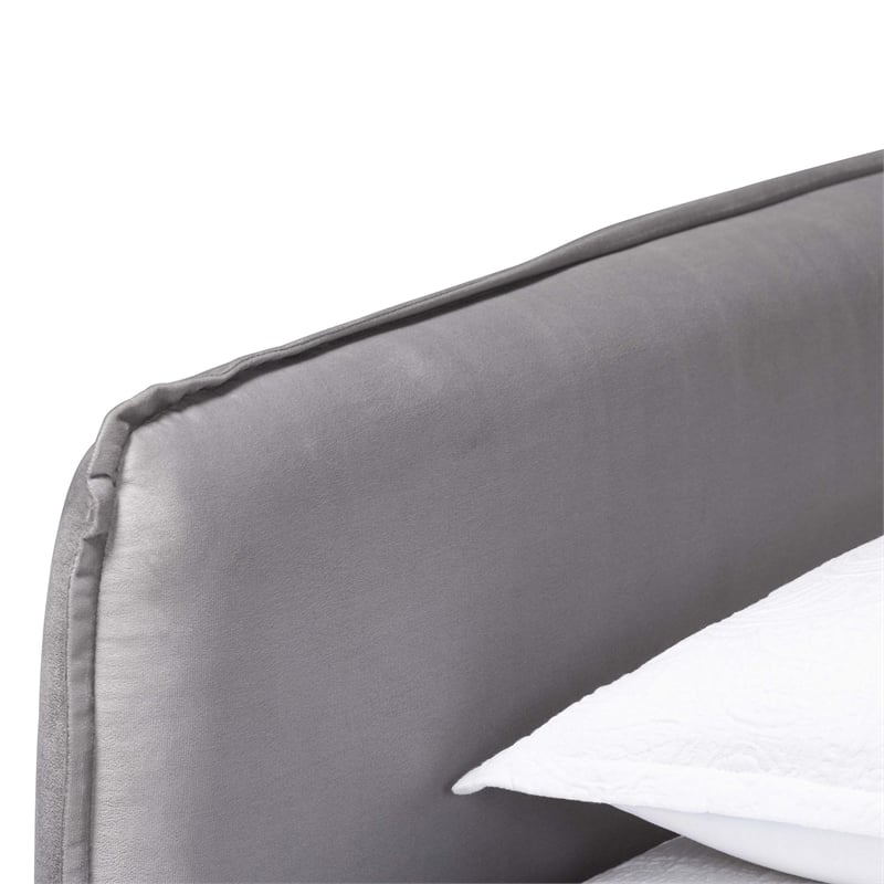 Baxton Studio Finch Light Gray Velvet Fabric Twin Size Daybed with Trundle
