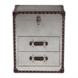 Baxton Studio Calidore Vintage Silver Metal 2-Drawer End Table