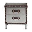 Baxton Studio Jacey Vintage Silver Metal 2-Drawer End Table