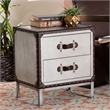 Baxton Studio Jacey Vintage Silver Metal 2-Drawer End Table