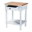 Baxton Studio Legrand Two-Tone White and Natural Brown 1-Drawer End Table