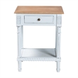 Baxton Studio Legrand Two-Tone White and Natural Brown 1-Drawer End Table