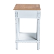 Baxton Studio Legrand Two-Tone White and Natural Brown 1-Drawer End Table