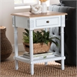 Baxton Studio Legrand Two-Tone White and Natural Brown 1-Drawer End Table