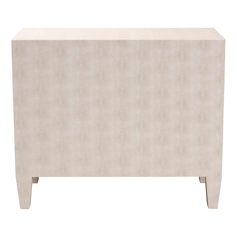 Baxton Studio Leyna Modern Beige Faux Shagreen 3-Drawer Storage Cabinet