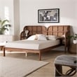 Baxton Studio Cascadia Brown Wood Queen Size Wingback Platform Bed