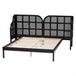 Baxton Studio Cascadia Black Wood Queen Size Wingback Platform Bed