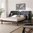 Baxton Studio Cascadia Black Wood Queen Size Wingback Platform Bed