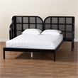 Baxton Studio Cascadia Black Wood Queen Size Wingback Platform Bed