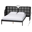 Baxton Studio Cascadia Black Wood Queen Size Wingback Platform Bed