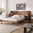 Baxton Studio Cascadia Brown Wood King Size Wingback Platform Bed