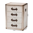 Baxton Studio Jaelyn Vintage Coffee Canvas 4-Drawer End Table