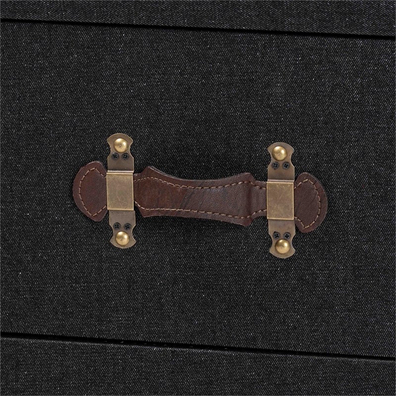 Baxton Studio Benton Vintage Black Canvas 4-Drawer Storage Cabinet