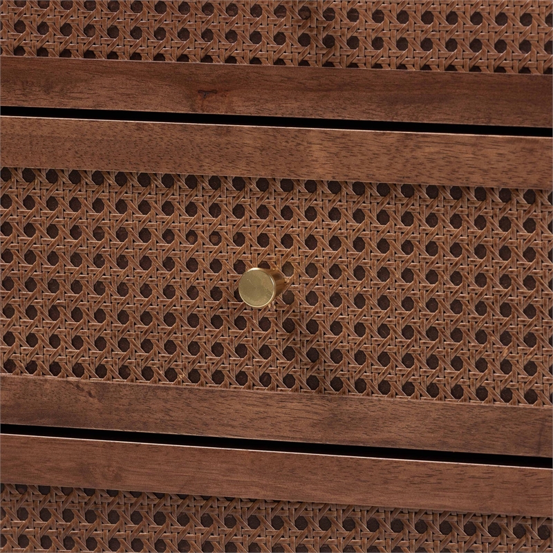 Baxton Studio Alyssa Japandi Walnut Brown Wood 6-Drawer Dresser