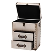 Baxton Studio Agatha Vintage Coffee Canvas 2-Drawer Storage Trunk