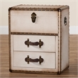 Baxton Studio Agatha Vintage Coffee Canvas 2-Drawer Storage Trunk