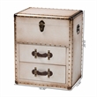Baxton Studio Agatha Vintage Coffee Canvas 2-Drawer Storage Trunk