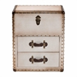 Baxton Studio Agatha Vintage Coffee Canvas 2-Drawer Storage Trunk