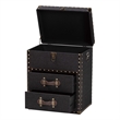 Baxton Studio Agatha Vintage Black Canvas 2-Drawer Storage Trunk