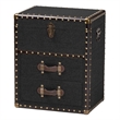 Baxton Studio Agatha Vintage Black Canvas 2-Drawer Storage Trunk