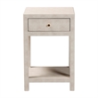 Baxton Studio Dansby Modern Beige Faux Shagreen 1-Drawer End Table