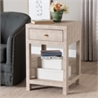 Baxton Studio Dansby Modern Beige Faux Shagreen 1-Drawer End Table