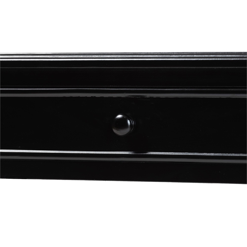 Baxton Studio Malinda Black Wood 2-Drawer Console Table with Spindle Legs