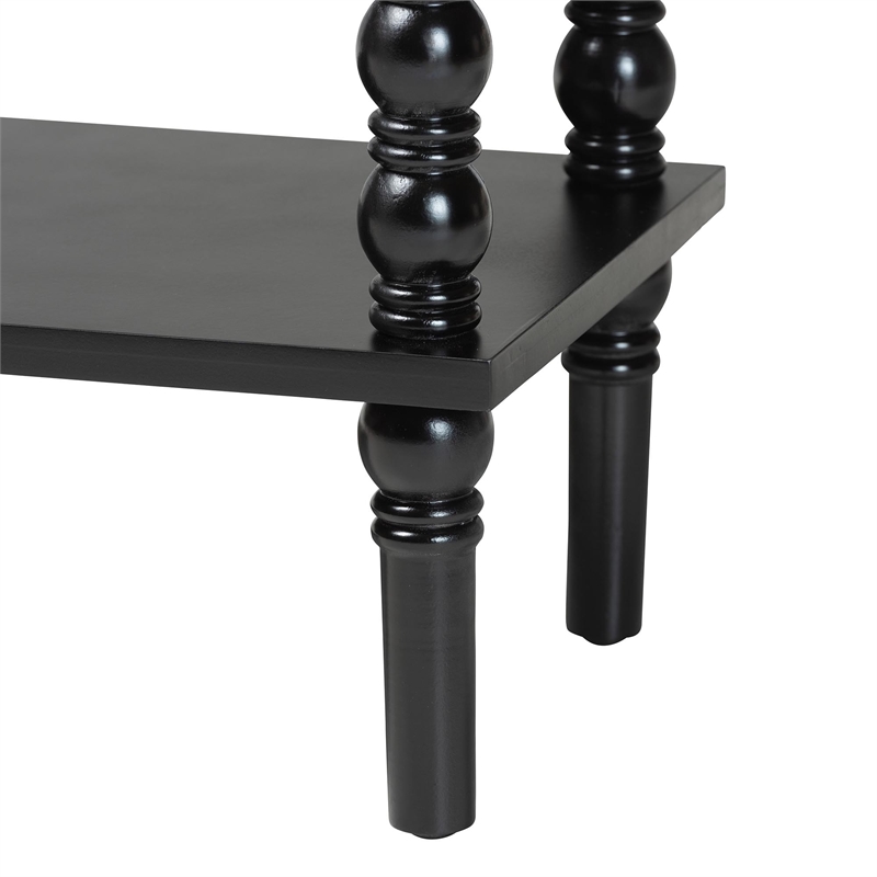 Baxton Studio Malinda Black Wood 2-Drawer Console Table with Spindle Legs