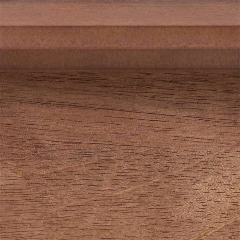 Baxton Studio Elvina Walnut Wood Queen Size Platform Bed with Built-In Shelves