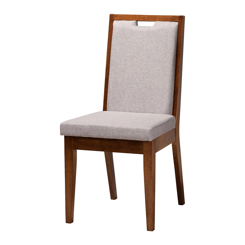 Baxton Studio Ana Modern Grey and Walnut Brown Wood 5-Piece Dining Set