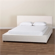 Baxton Studio Bardia Modern Cream Boucle Queen Platform Bed with Wide Railing